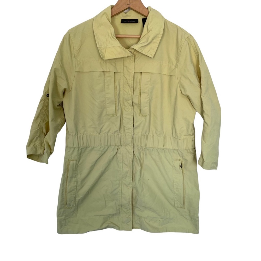 Axcess Butter Yellow Hiking Windbreaker 3/4 Jacket Spring Summer Lightweight L